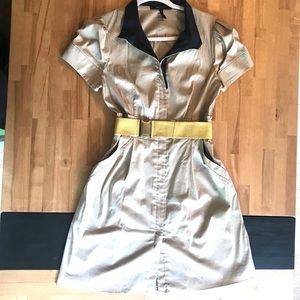 BCBG mini dress with branded belt, zip and pockets
